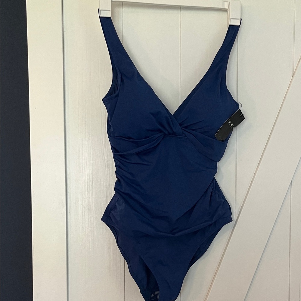Ralph Lauren Navy One-Piece Swimsuit-NWT-size 12. Classic, flattering 💙🏖️🛳️
